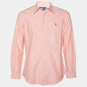 Pre Owned Ralph Lauren Pink Cotton Button Front Shirt M