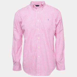 Pre Owned Ralph Lauren Pink Checked Cotton Full Sleeve Shirt M