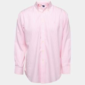Pre Owned Ralph Lauren Pink Striped Cotton Full Sleeve Shirt M