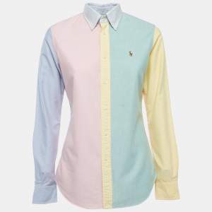 Pre Owned Ralph Lauren Multicolor Cotton Button Down Custom Fit Full Sleeve Shirt S