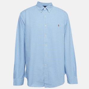 Pre Owned Polo Ralph Lauren Blue Gingham Cotton Shirt XXL