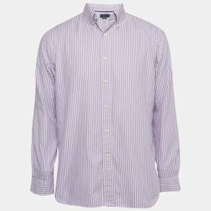 Ralph Lauren Purple Striped Cotton Buttoned Down Shirt M
