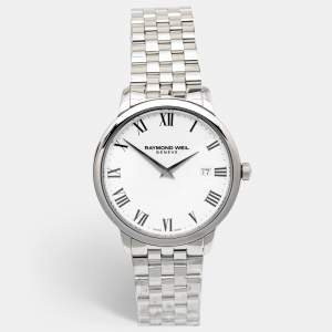 Raymond Weil White Stainless Steel Toccata 5488-ST-0300 Men's Wristwatch 39 mm