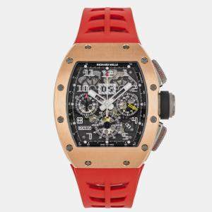 Pre Owned ساعة بري أونيد ريتشارد ميل RM 011 كرونوغراف "فيليبي ماسا" RM011 AJ RG أوتوماتيك 50 مم x 40 مم