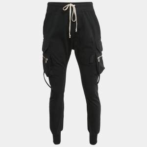 Rick Owens Black Cotton Knit Mastodon Cargo Pants XL