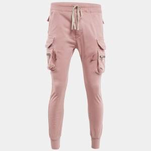 Rick Owens Pink Cotton Knit Mastodon Cargo Pants M