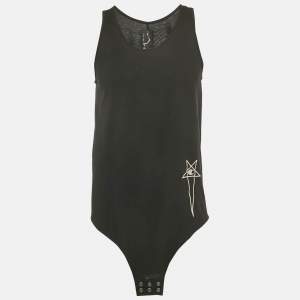 Pre Owned تي شيرت ريك اوينز و تشامبيون بشعار مطرز أسود حجم متوسط