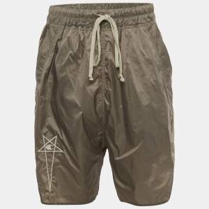 Pre Owned شورت ريك أوينز إكس تشامبيون نايلون مطرز رمادي مقاس كبير (لارج)