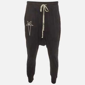 Pre Owned Rick Owens x Champion Black Cotton Drawstring Prisoner Sweatpants M