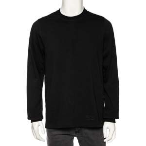 Rick Owens Black Knit Vega Combo Long Sleeve Crewneck Sweatshirt S 