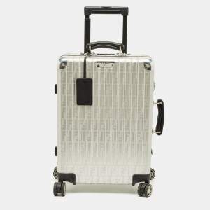 مملوكة مسبقًا Rimowa x Fendi Grey FF Aluminium Trolley Cabin Suitcase