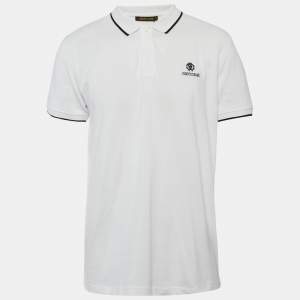 Roberto Cavalli White Pique Cotton Polo T-Shirt XXL