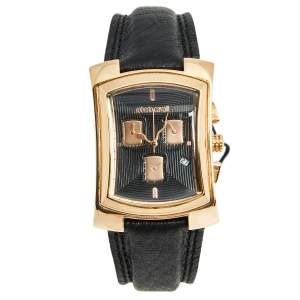 Roberto Cavalli Black Rose Gold Plated Stainless Steel Tomahawk R7251900125 Men's Wristwatch 31 mm