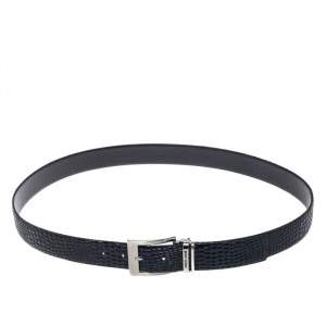 Robert Cavalli Black Croc Embossed Buckle Belt 110CM
