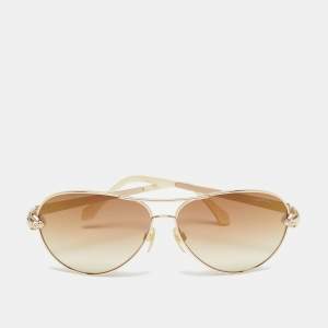 Roberto Cavalli Cream/Gold Matar 884S Aviator Sunglasses