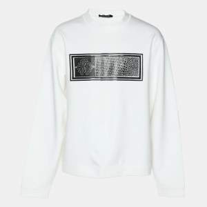 Roberto Cavalli Off White Jersey Logo Sweatshirt L