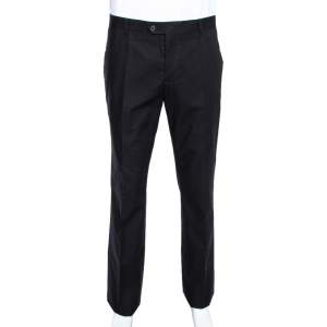 Roberto Cavalli Black Stretch Cotton Straight Fit Trousers XL