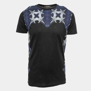 Roberto Cavalli Black Printed Cotton Crew Neck T-Shirt L