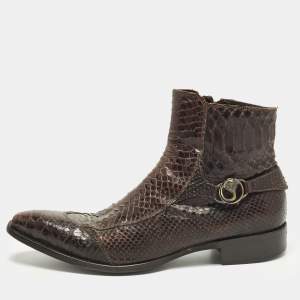 مملوكة مسبقًا بوت كاحل روبرتو كافالي شامواه أسود بطول الكاحل مقاس 42