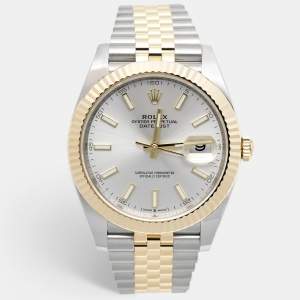 Rolex Silver 18K Yellow Gold Stainless Steel Datejust M126333-0002 Men's Wristwatch 41 mm