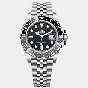 Rolex Black Stainless Steel GMT Master II Men's Wristwatch 40 mm