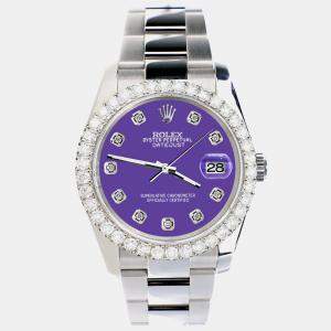 Rolex Custom Sangria 2.7ct Diamonds Stainless Steel Datejust 116200 Automatic Men's Wristwatch 36mm