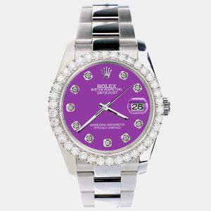 Rolex Custom Sangria 2.7ct Diamonds Stainless Steel Datejust 116200 Automatic Men's Wristwatch 36mm