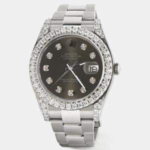 Rolex Custom Rhodium 4.4CT Diamond Stainless Steel Datejust 126300 Automatic Men's Wristwatch 41 mm