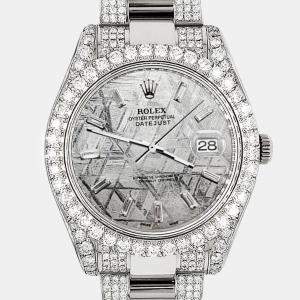 Rolex Custom Gray 8.3ct Diamond Stainless Steel Datejust II 116300 Automatic Men's Wristwatch 41 mm