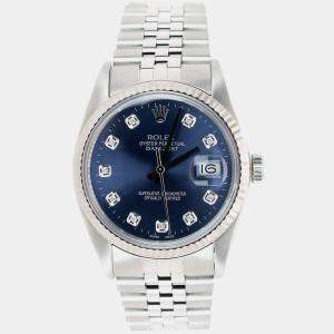 Rolex Custom White Diamond White Gold Datejust  Automatic Men's Wristwatch 36mm