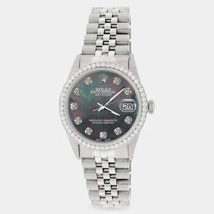 Rolex Custom  MOP 1.1CT Diamond Stainless Steel Datejust  Automatic Men's Wristwatch 36mm