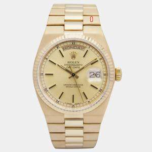 Rolex Champagne 18K Yellow Gold Day-Date 19018 Automatic Men's Wristwatch