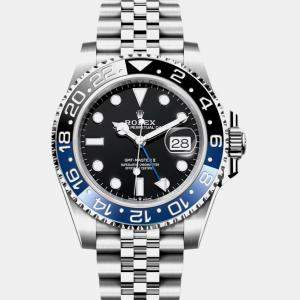 Pre Owned Rolex GMT Master II 126710 BLNR Black Stainless Steel Automatic Men's Wristwatch 40 mm
