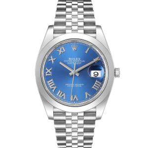 Rolex Blue Stainless Steel Datejust 126300 Men's Wristwatch 41 MM