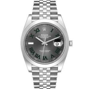 Rolex Grey Stainless Steel Datejust 126300 Men's Wristwatch 41 MM