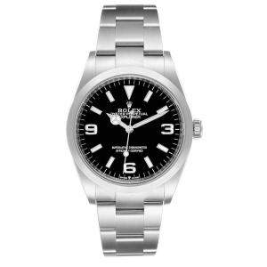Rolex Black Stainless Steel Explorer I 124270 Men's Wristwatch 36 MM
