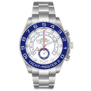 Rolex White Stainless Steel Yachtmaster II 116680 Men's Wristwatch 44 MM