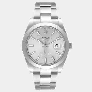 Rolex Silver Stainless Steel Datejust 126300 Men's Wristwatch 41 mm