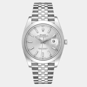Rolex Silver Stainless Steel Datejust 126300 Men's Wristwatch 41 mm