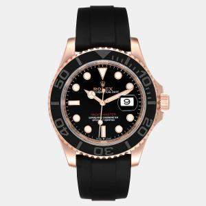 Rolex Black 18K Rose Gold Yacht-Master 126655 Automatic Men's Wristwatch 40 mm
