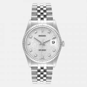 Rolex Datejust Steel White Gold Anniversary Diamond Dial Men's Watch 36.0 mm