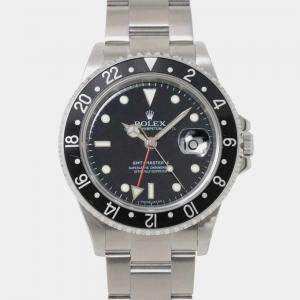 Rolex Black Stainless Steel GMT-Master II 16710 Automatic Men's Wristwatch 40 mm