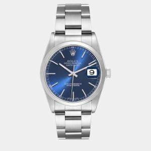 Rolex Datejust Blue Dial Smooth Bezel Steel Men's Watch 16200