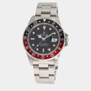 Rolex Black Stainless Steel GMT-Master II 16710 Automatic Men's Wristwatch 40 mm