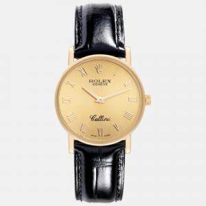 Rolex Cellini Classic Yellow Gold Champagne Dial Men's Watch 31.8 mm