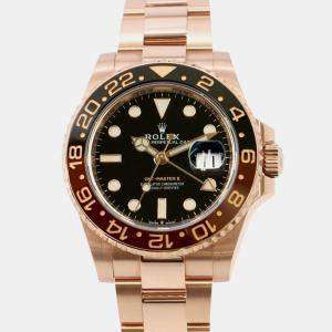 Rolex Black 18k Rose Gold GMT-Master II 126715CHNR Automatic Men's Wristwatch 40 mm