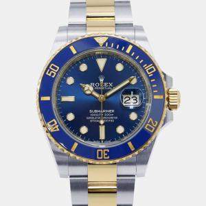 Rolex Blue 18k Yellow Gold Stainless Steel Submariner 126613LB Automatic Men's Wristwatch 41 mm