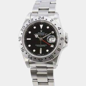 Rolex Black Stainless Steel Explorer II Automatic Men's Wristwatch 40 mm