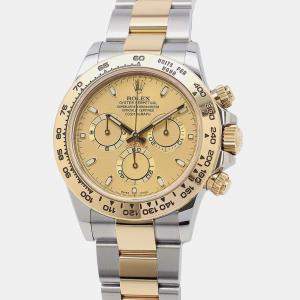 Rolex Champagne 18k Yellow Gold Stainless Steel Cosmograph Daytona 116503 Automatic Men's Wristwatch 40 mm