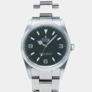 Rolex Silver Stainless Steel Explorer Automatic Men's Wristwatch 36 mm